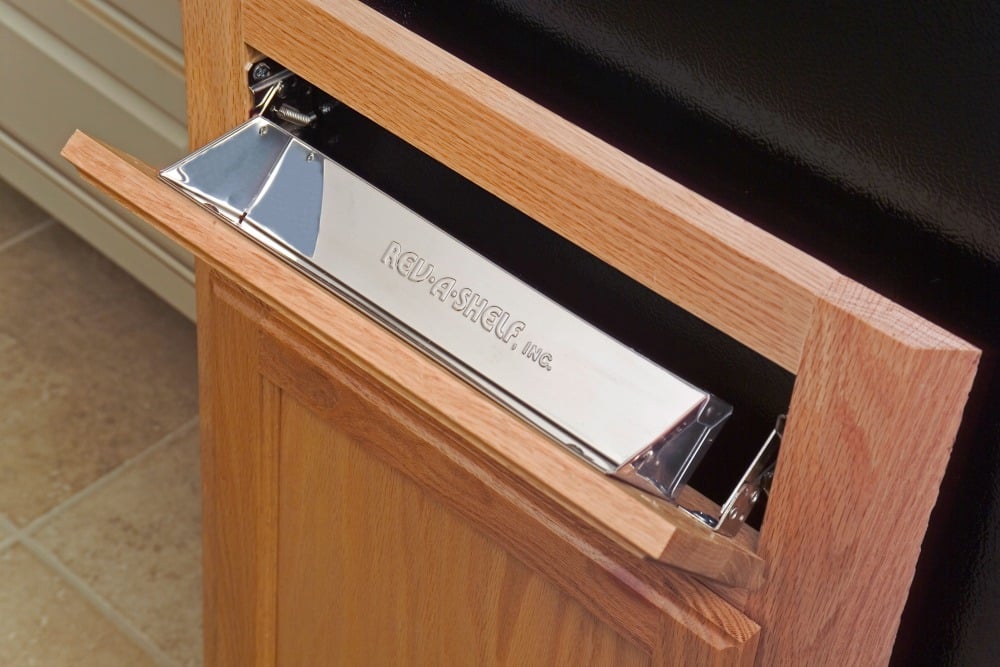 kitchen sink cabinet flip out drawer