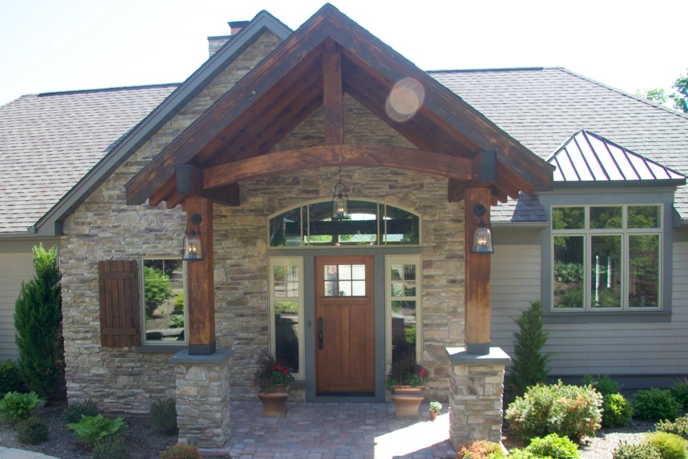 Front Entrance Construction Remodeling Company Syracuse Cny This Exquisite Front Entry Features Stunning Post And Beam Architectural Details The Door Is