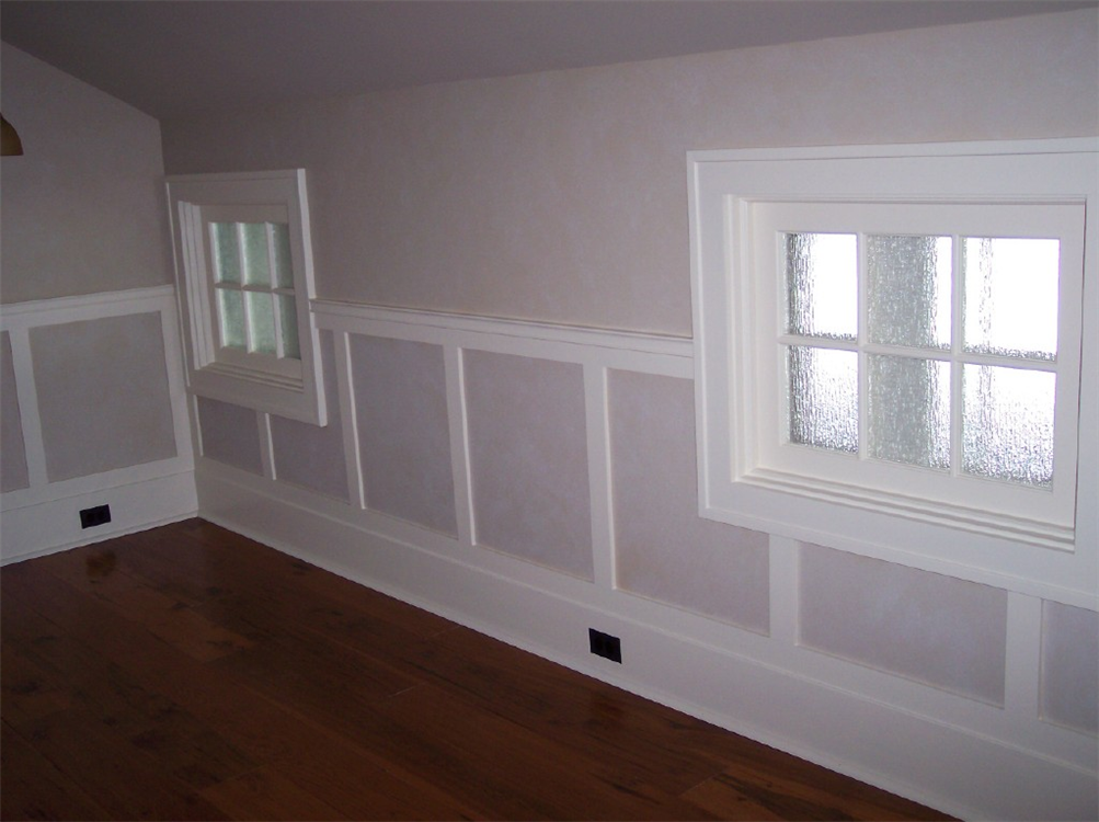 This simple judges paneling was added to these drywall walls to create some more character in this 2nd floor bedroom.