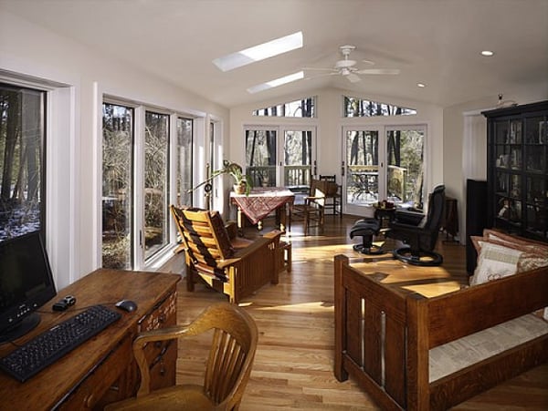 Addition with Angled Sliding Glass Doors