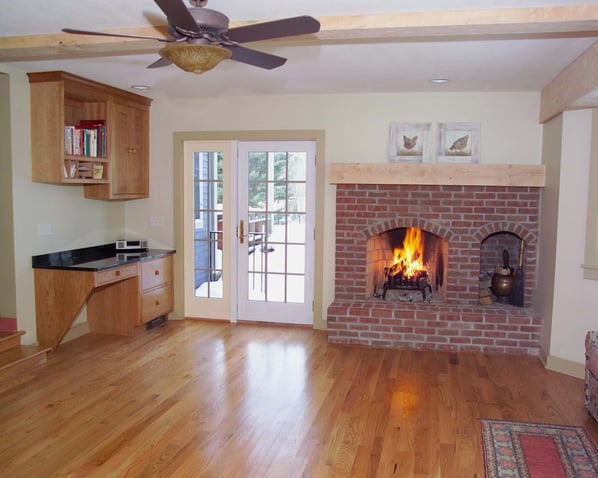 Fireplace with Brick Hearth