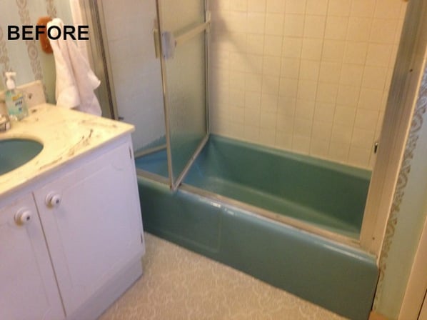 BEFORE: tub and bath combo
