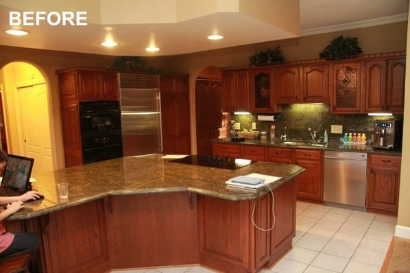 BEFORE: kitchen with two islands
