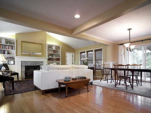 Custom Bookshelves with Fireplace Surround