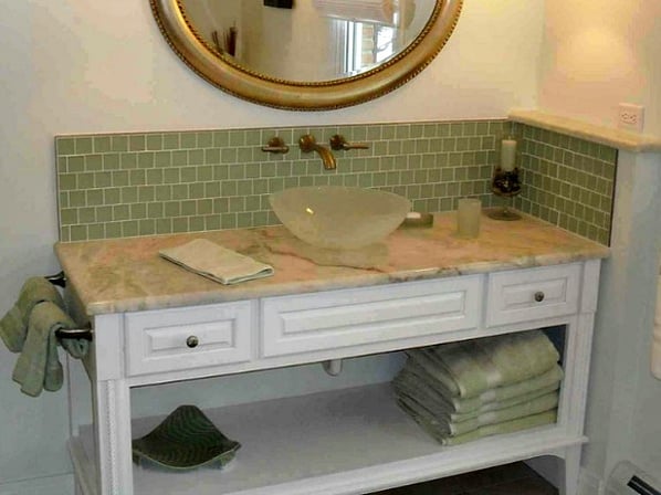 Custom Bathroom Vanity with Vessel Sink