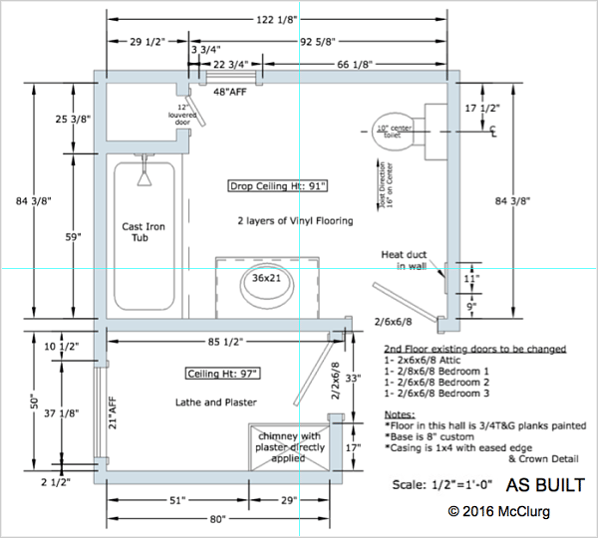 Master Bath As-Built Drawing