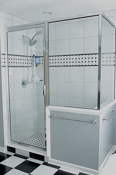 Master Bath Shower with Framed Door