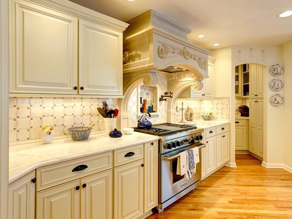 kitchen with custom cabinets