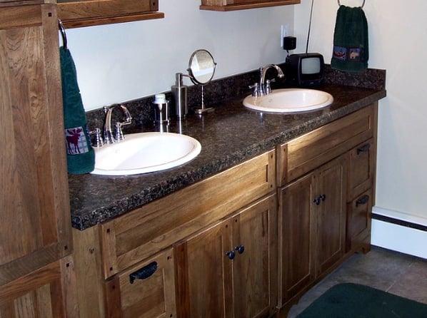 bathroom vanity with drop-in sinks