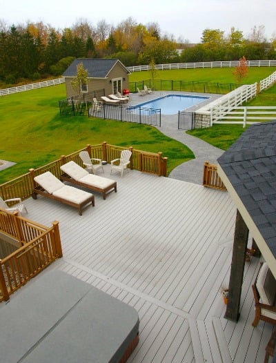 composite deck with hot tub