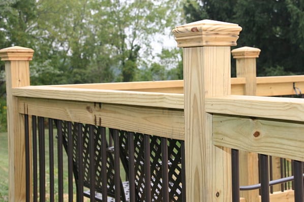 pressure treated deck posts and rails