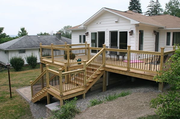 elevated deck and home addition