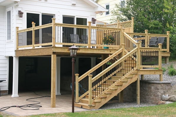 elevated deck and patio