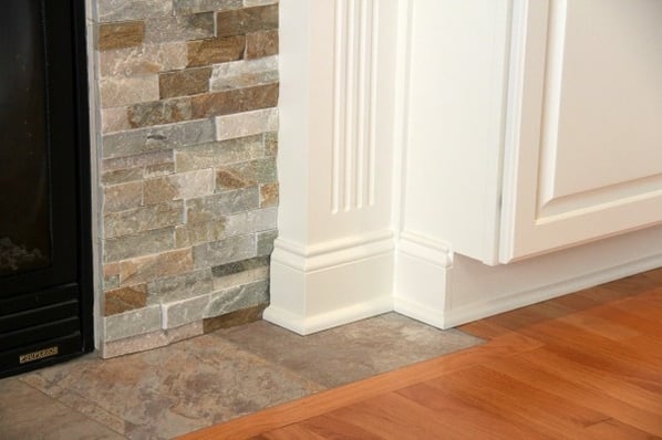 fireplace with tile hearth