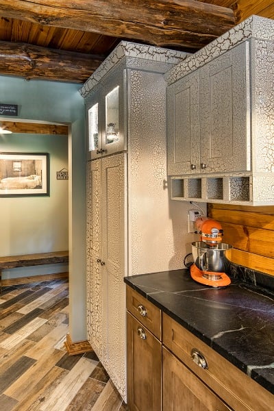 kitchen cabinets with crackle finish