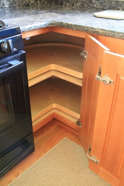 kitchen carousel fits irregular corner space