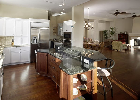 kitchen with hardwood floors