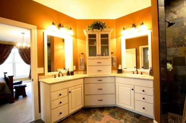 master bath with custom storage