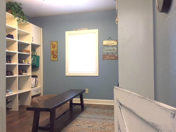 mudroom addition with bench