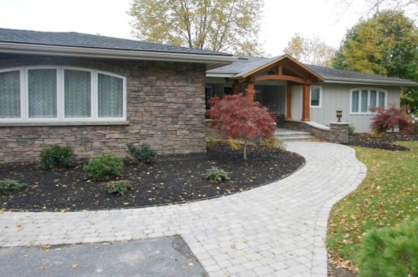 ranch with stone veneer facade