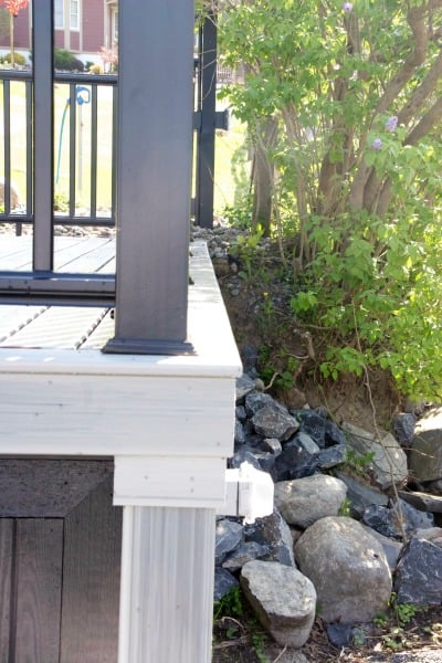 stone reinforcement for lakefront deck and dock