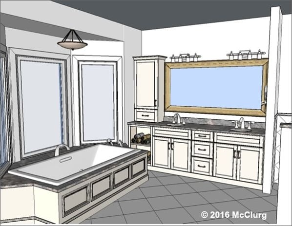 Vanity and Tub Drawing