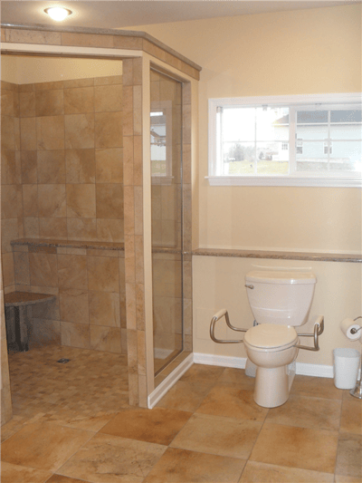 walk-in shower with Universal Design elements