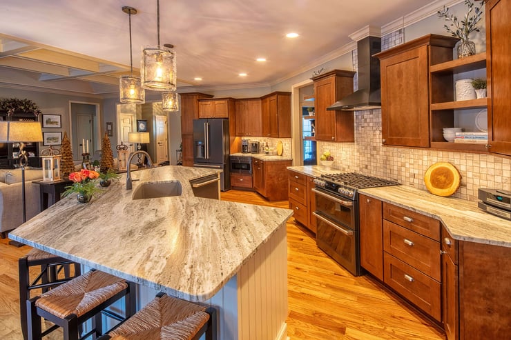 granite-countertops-kitchen-island-wood-cabinets