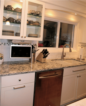 sink_area_with_pull-down_flat_screen_tv