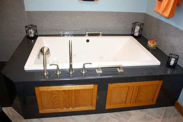jetted tub with grab bars