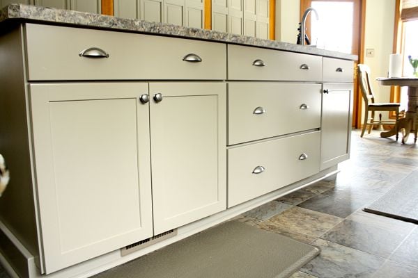painted shaker-style kitchen cabinets