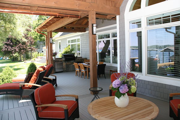 porch addition with composite decking floor