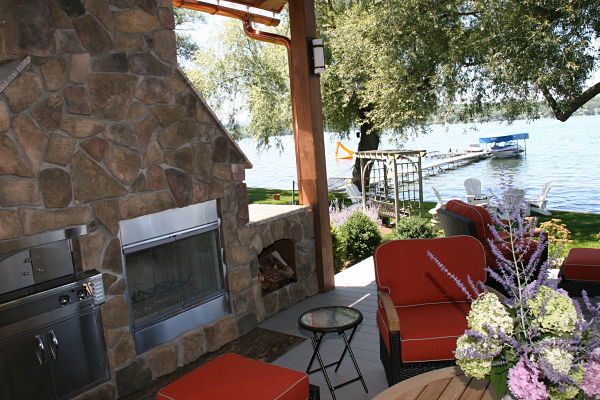 porch addition with lake view